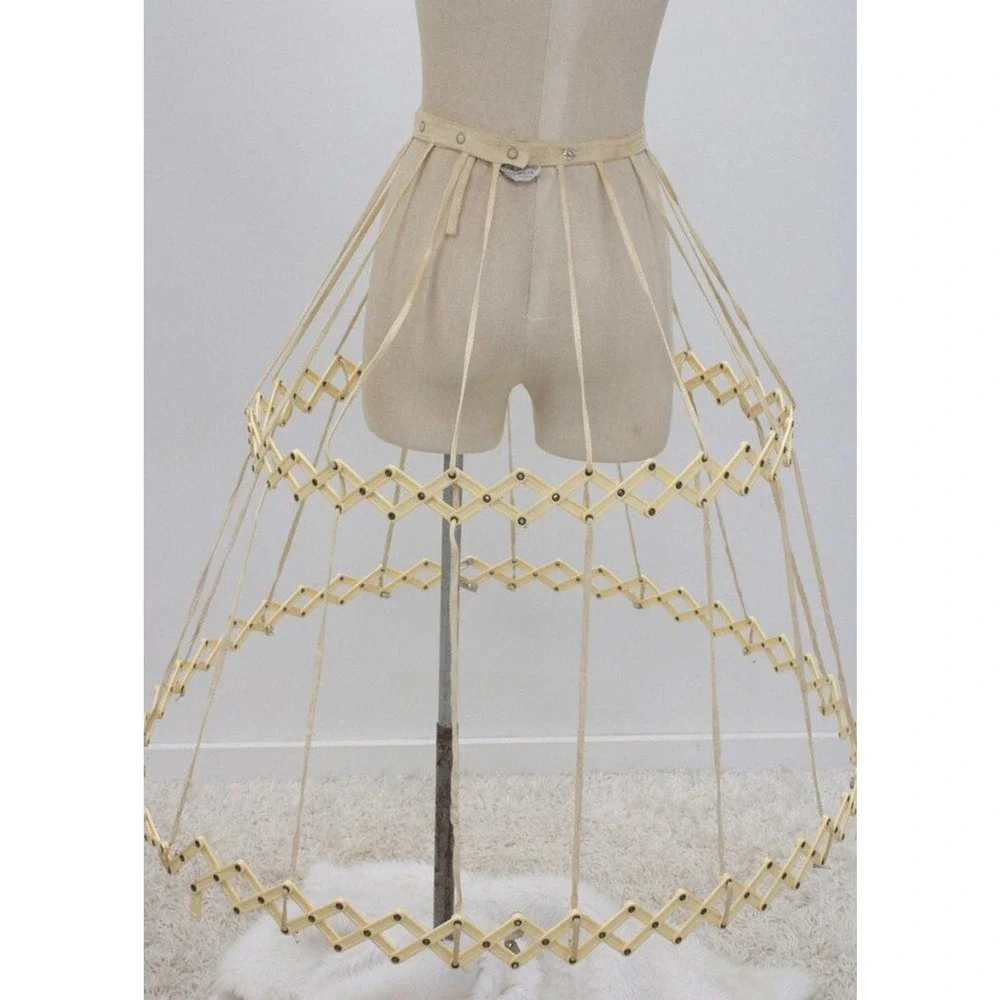 Vintage Collapsible Hoop Skirt Caged Crinoline Frame Belle O' the Ball with Case - Picture 6 of 17